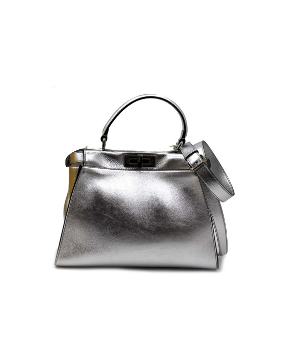 Fendi Peekaboo Pelle Argento