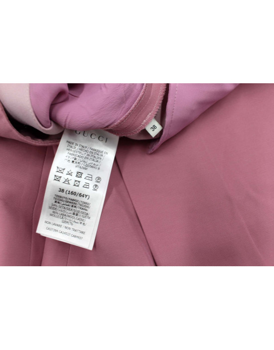 Gucci Pantalone a Palazzo Seta e Lana Rosa