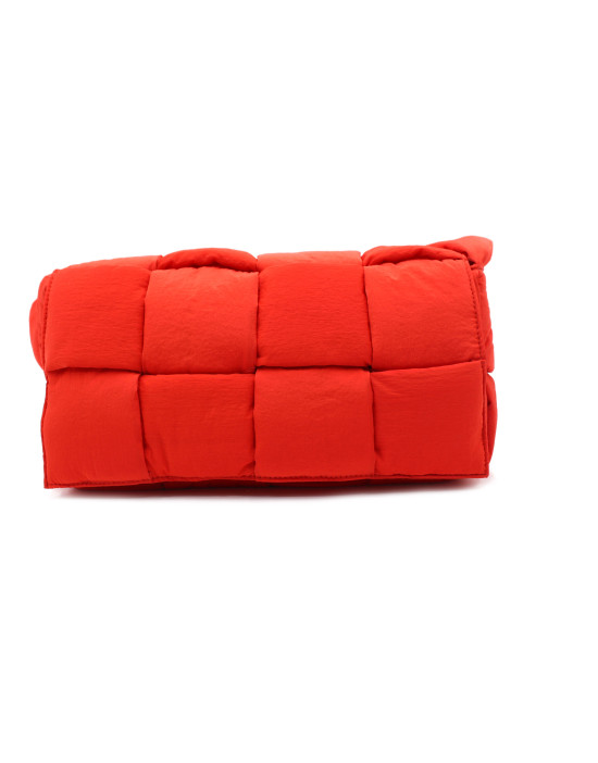 Bottega Veneta Cassette Tela Corallo