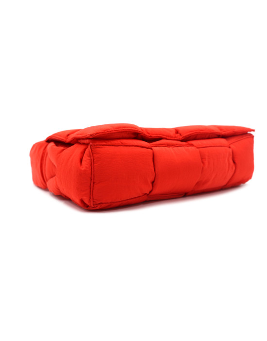 Bottega Veneta Cassette Tela Corallo