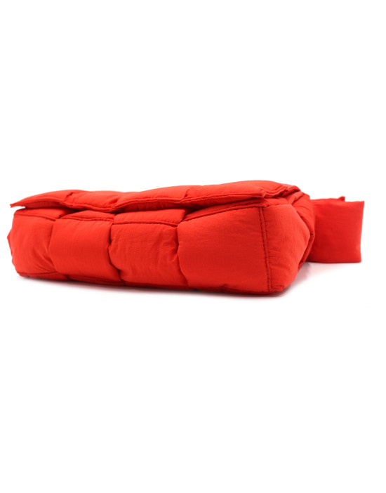 Bottega Veneta Cassette Tela Corallo