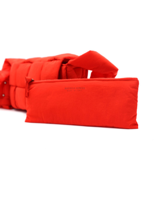 Bottega Veneta Cassette Tela Corallo