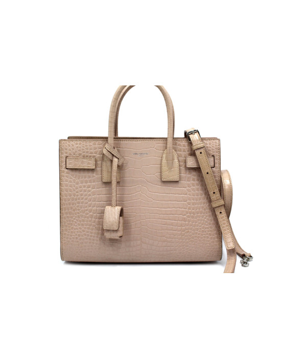 Saint Laurent Sac De Jour Pelle Stampa Cocco Rosa Chiaro