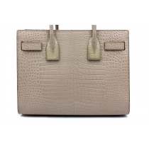 생로랑 Sac De Jour 가죽 크로커다일 패턴 연분홍색