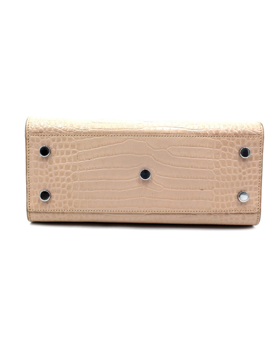 Saint Laurent Sac De Jour Pelle Stampa Cocco Rosa Chiaro