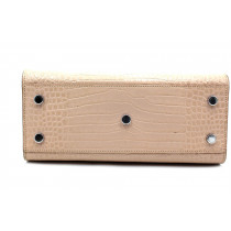 생로랑 Sac De Jour 가죽 크로커다일 패턴 연분홍색