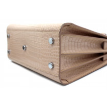 Saint Laurent Sac De Jour Leder Krokodruck Hellrosa