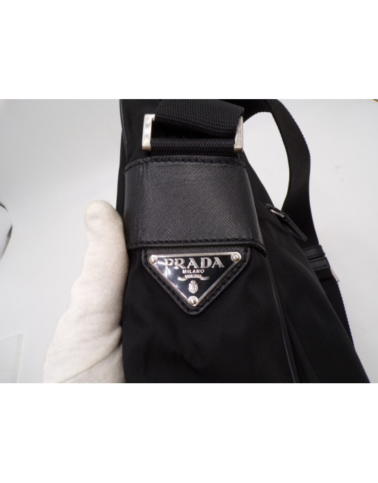 Prada Tracolla Tessuto City Nero