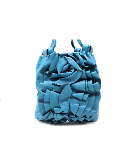 Valentino Shopping Cuir Bleu Canard