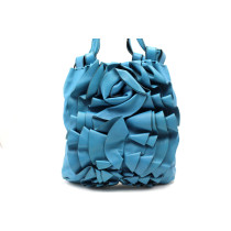 Valentino Shopping Cuir Bleu Canard