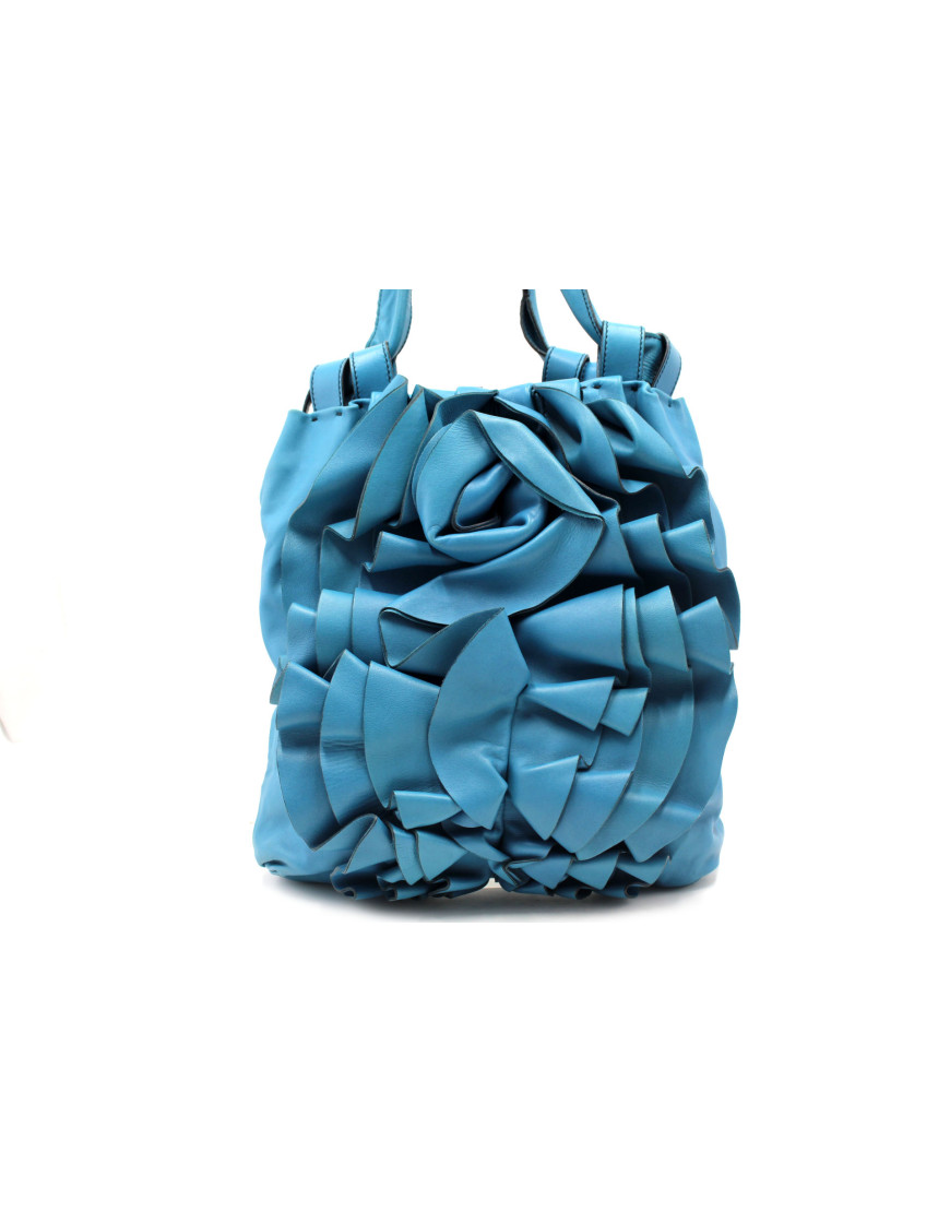 Valentino Shopping Cuir Bleu Canard
