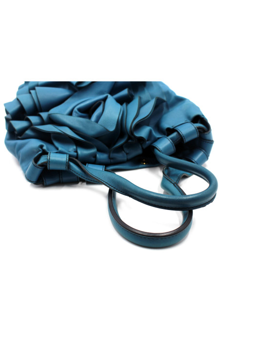 Valentino Shopping Cuir Bleu Canard