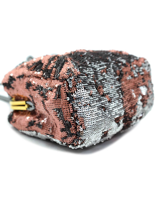 Miu Miu Pochette Paillettes Rosa e Argento