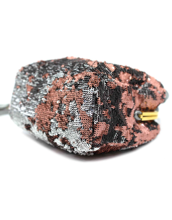 Miu Miu Pochette Paillettes Rosa e Argento