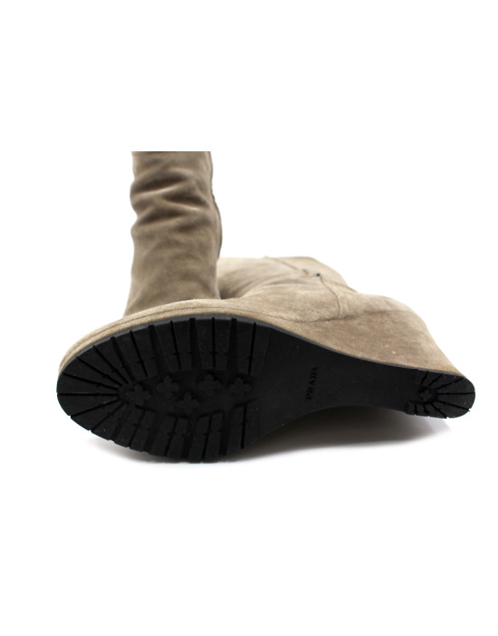 Prada Stivali Pelle Beige