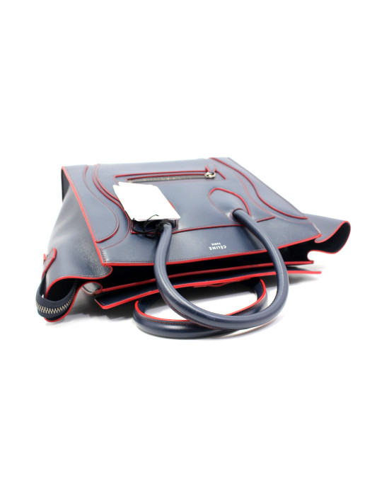 Celine Luggage Pelle Blu e Rossa