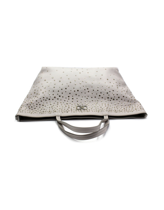 Ferragamo Tote Bag Shopping Pelle Grey