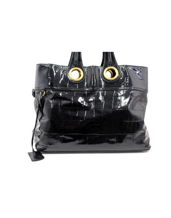 Saint Laurent Shopping Pelle Vernis Nera