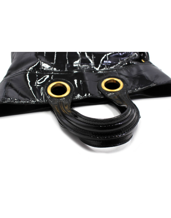 Saint Laurent Shopping Pelle Vernis Nera