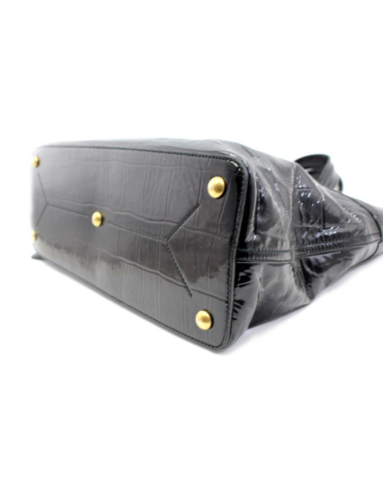 Saint Laurent Shopping Pelle Vernis Nera