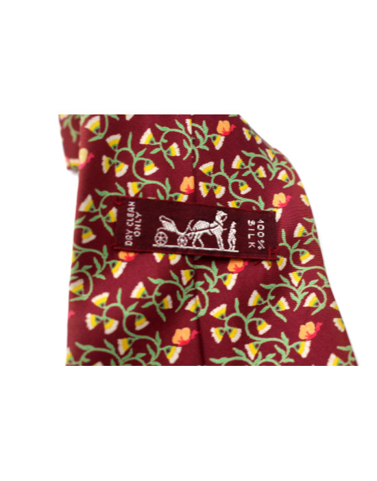 Hermes Cravatta Seta Bordeaux
