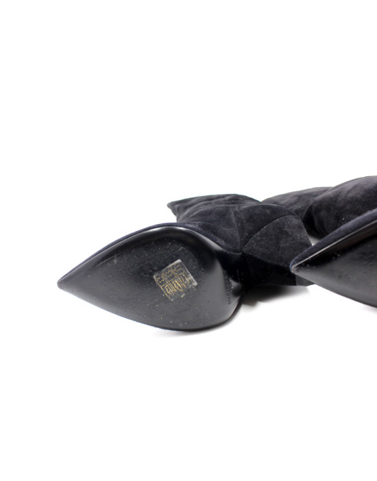 Saint Laurent Stivali Scamosciato Nero