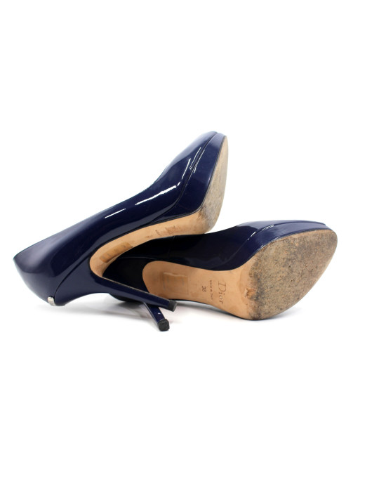 Dior Decollete Open Toe Vernis Blu