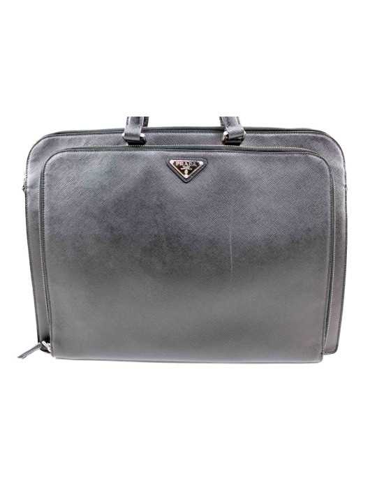 Prada Portadocumenti Pelle Saffiano Nera