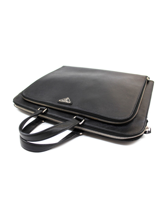 Prada Portadocumenti Pelle Saffiano Nera