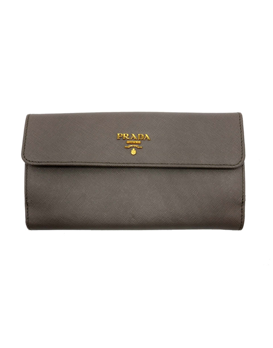 Prada Portafoglio Pelle Saffiano Argilla