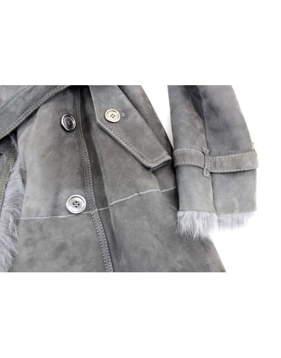 Burberry Montone Pelle Shearling Grigio Piombo