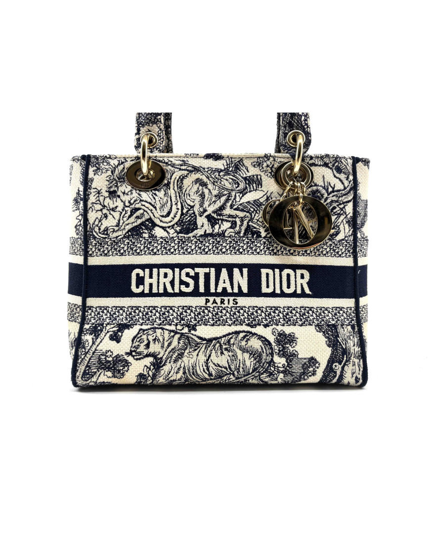 Dior Lady D D-Lite Toile Bleu et Beige