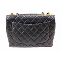 Chanel Maxi Logo Vintage Cuir Noir