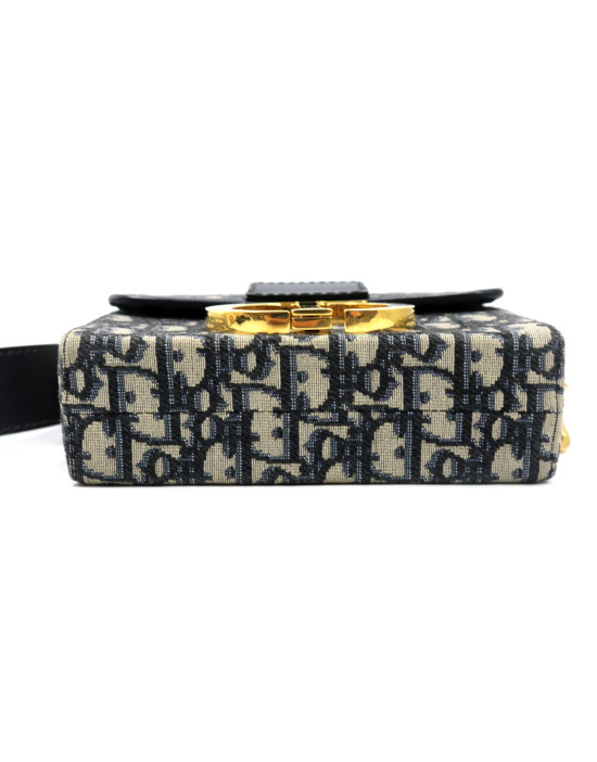 Dior Montaigne 30 Tela Oblique Blu Navy