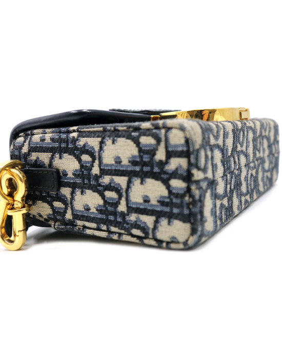 Dior Montaigne 30 Tela Oblique Blu Navy