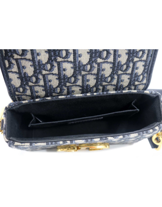 Dior Montaigne 30 Tela Oblique Blu Navy