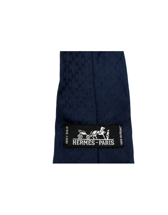Hermes Cravatta Seta Blu