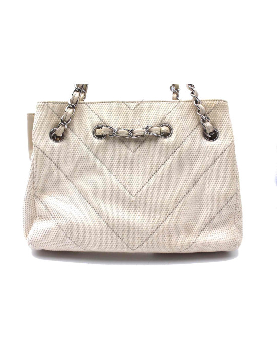 Chanel Shopping Tela Avorio