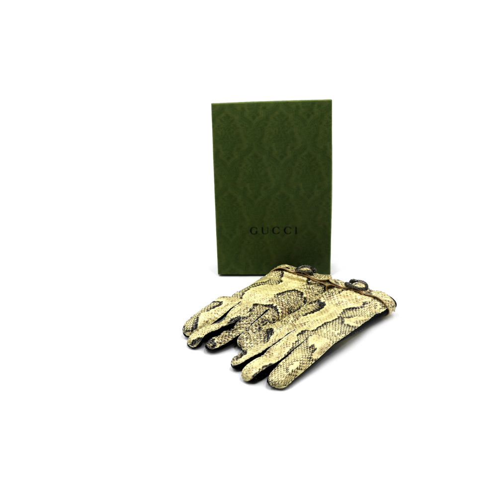 Gucci Guanti Dionysus Pelle di Cervo e Pitone