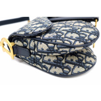 Dior Saddle Mini Tela Blu