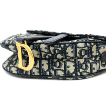 Dior Saddle Mini Tela Blu
