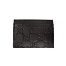 Gucci Portacarte Signature Pelle Marrone Scuro