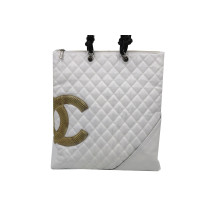 Chanel Sac Plat Cambon Pelle Bianca