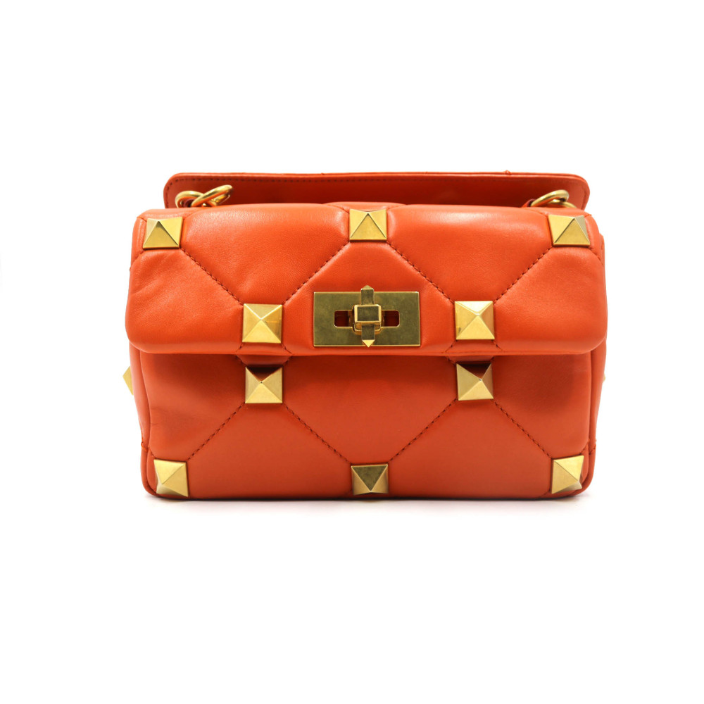 Valentino Roman Stud Pelle Arancio