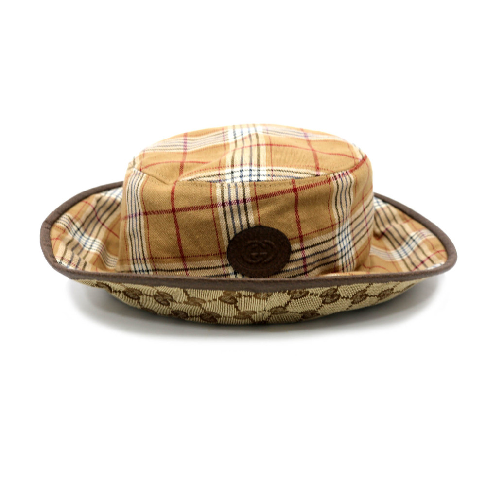 Gucci Cappello GG e Check Beige