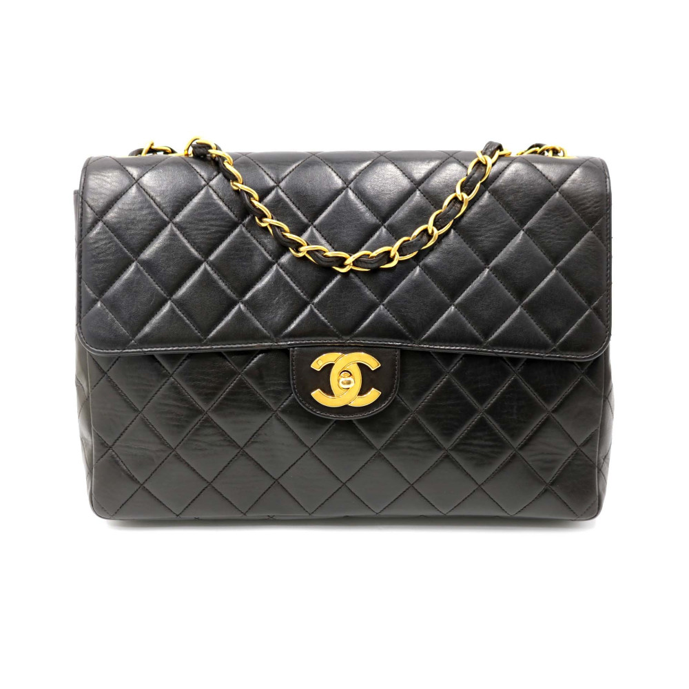 Chanel Maxi Logo Vintage Pelle Nera