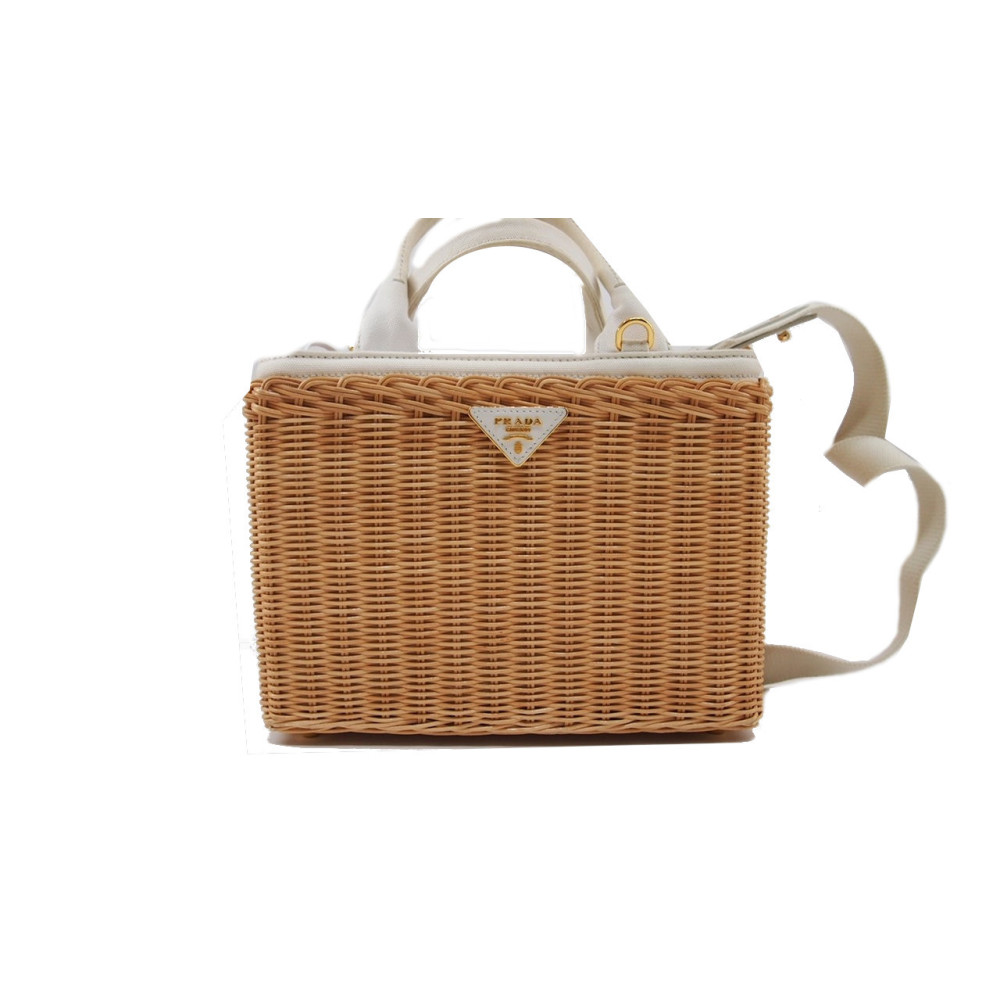 Prada Shopping Midollino Beige