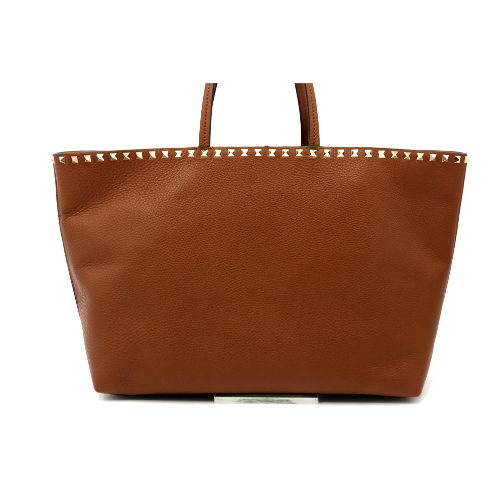 Valentino Shopping Rockstud Pelle Cognac