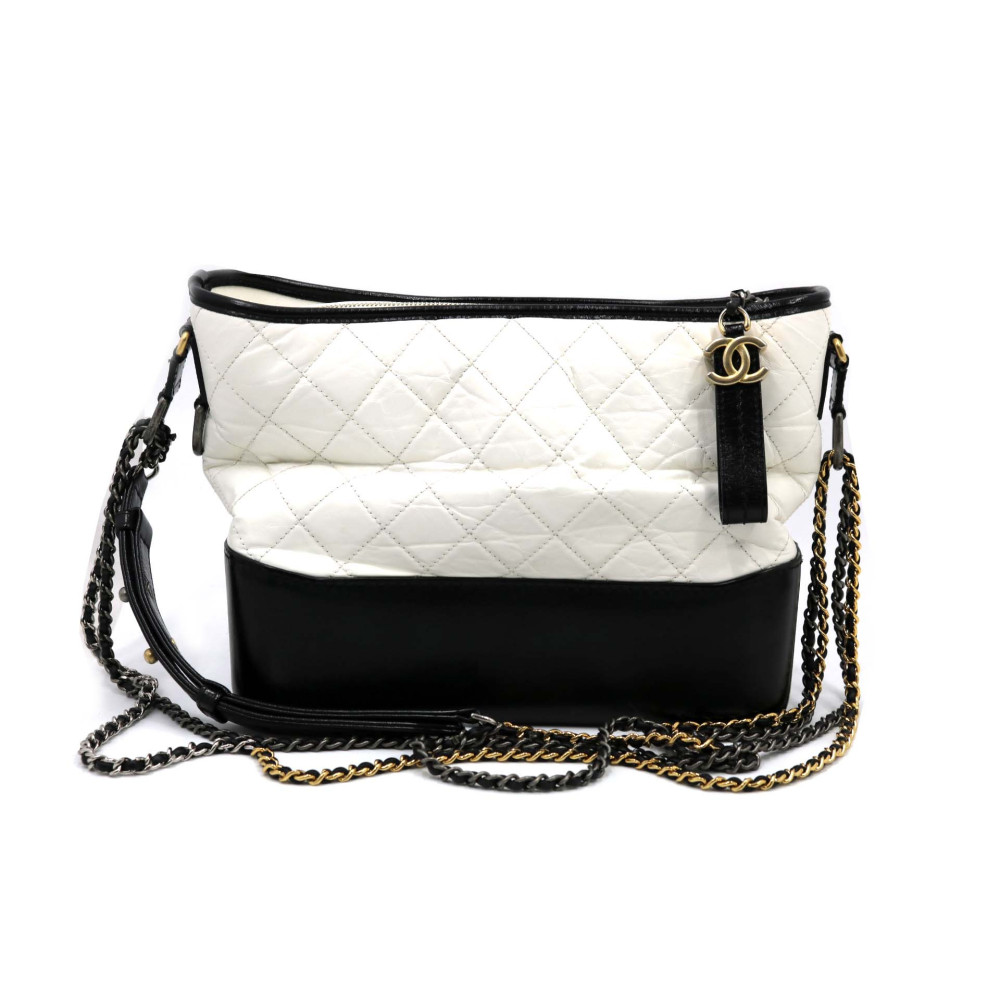 Chanel Gabrielle Media Pelle Bianca e Nera