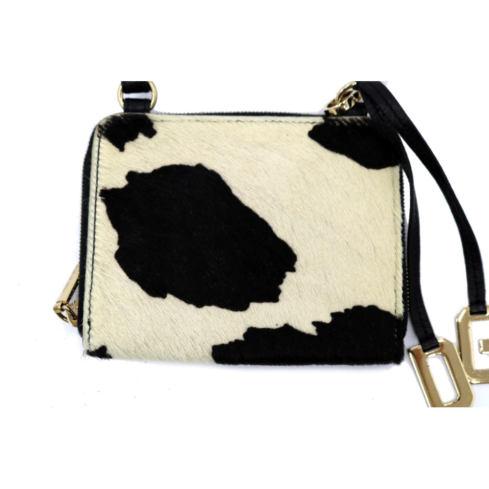 Dolce & Gabbana Portamonete Cavallino Panna e Nero